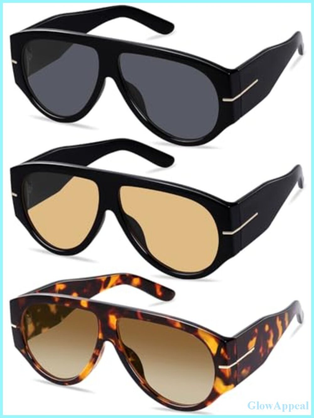 Oversized Retro Aviator Sunglasses UV400 Full Frame Unisex 70s Vintage